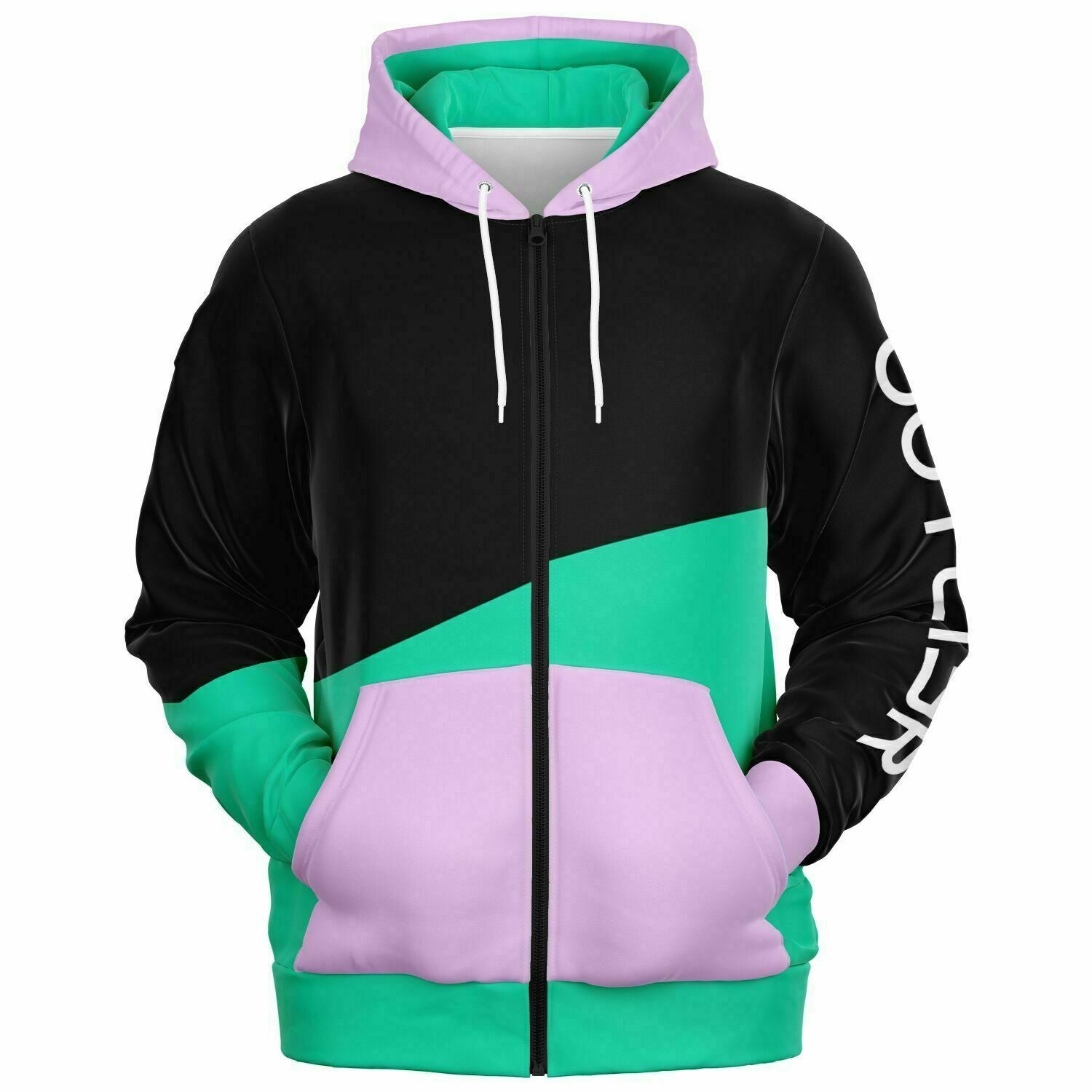 Duo Tone (Mint & Pink) Zip-Up Hoodie