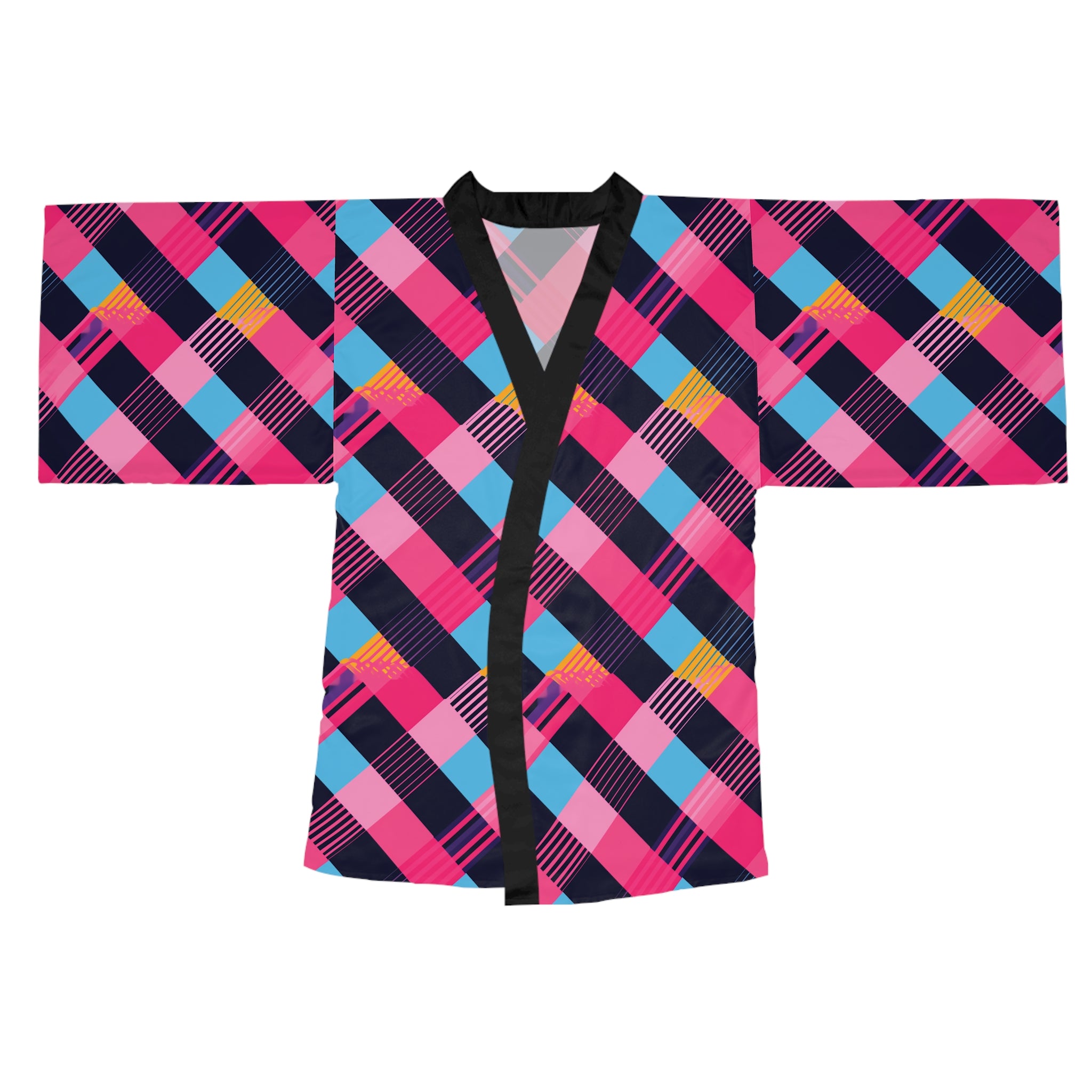 Cotton Candy Plaid Kimono Robe