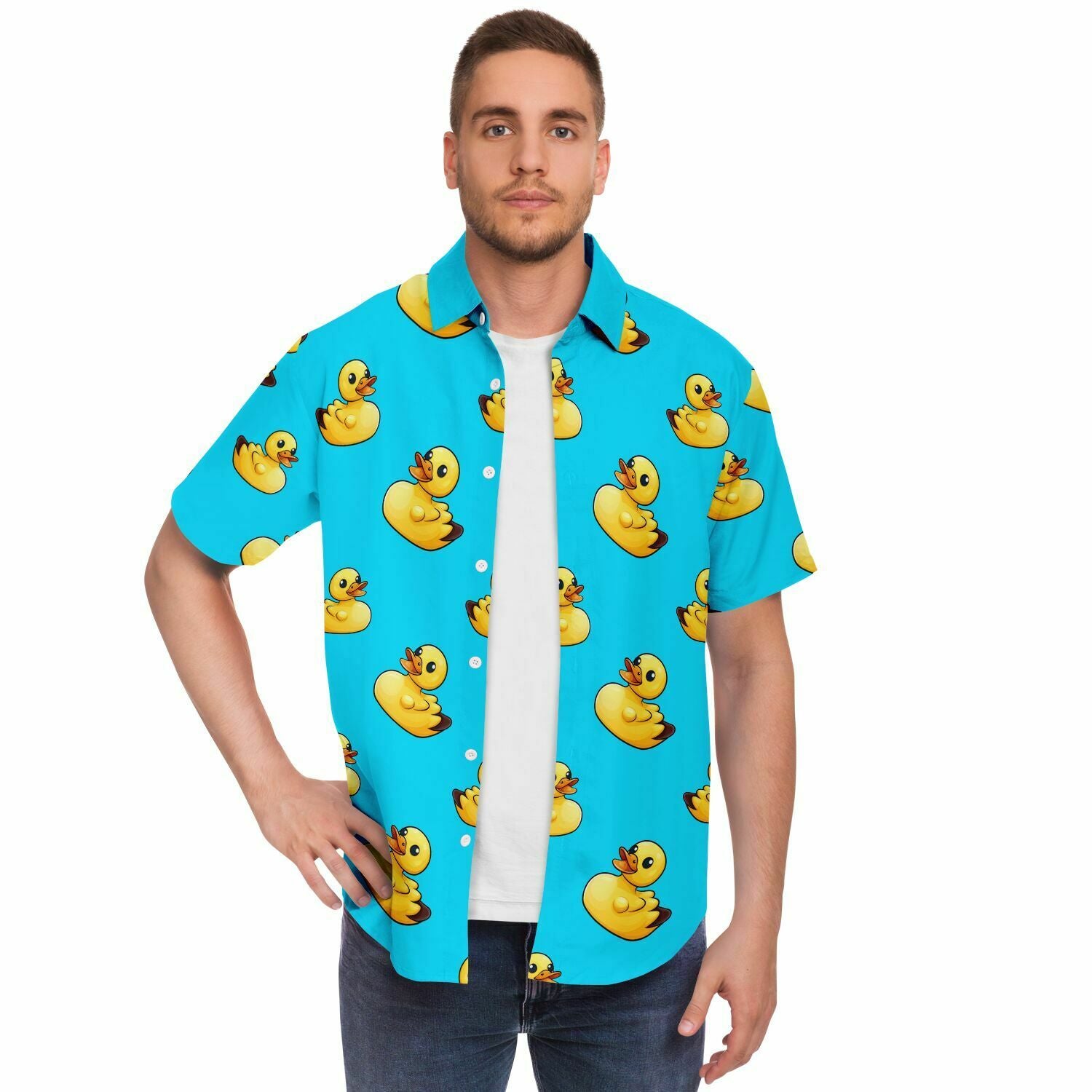 Happy Mother Ducker (Blue) Button Down Shirt