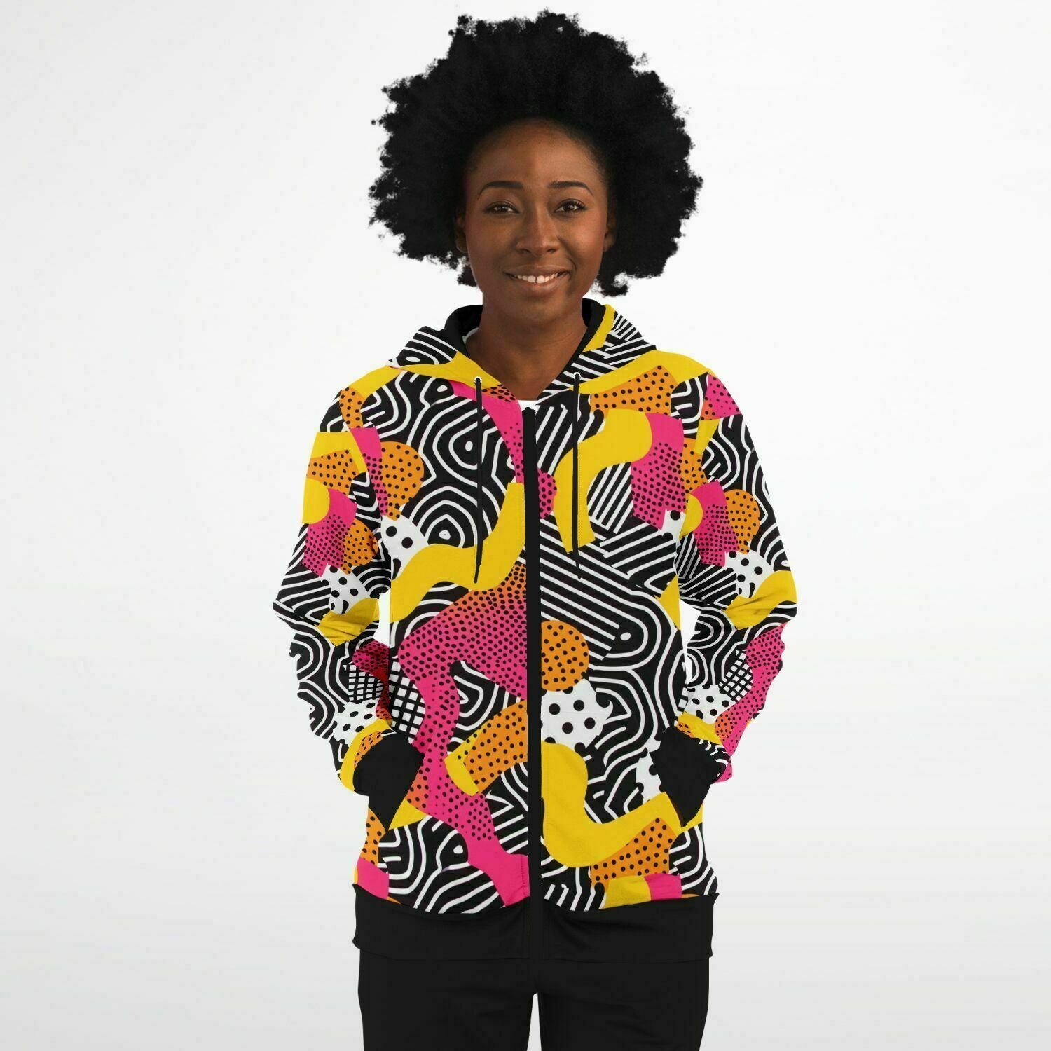 90's Retro Zip-Up Hoodie