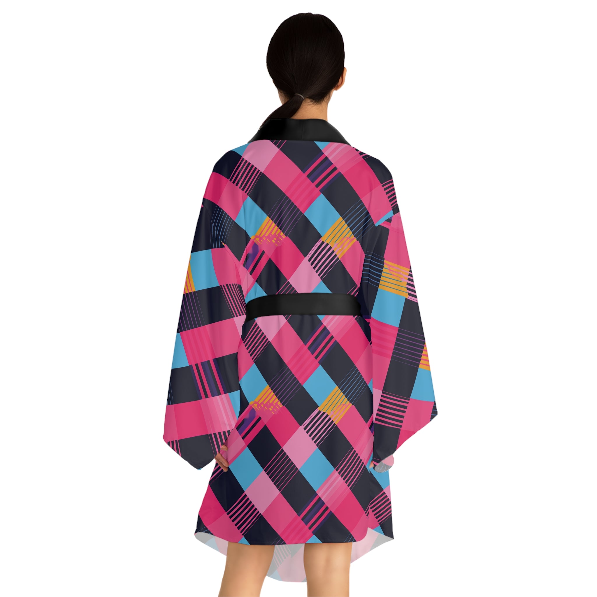 Cotton Candy Plaid Kimono Robe