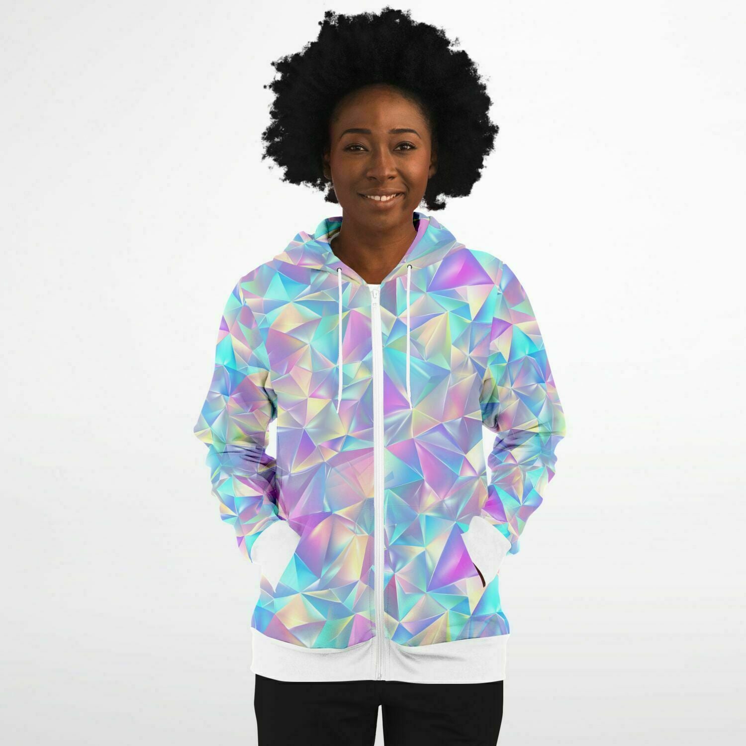 Prismatic Diamond Zip-Up Hoodie