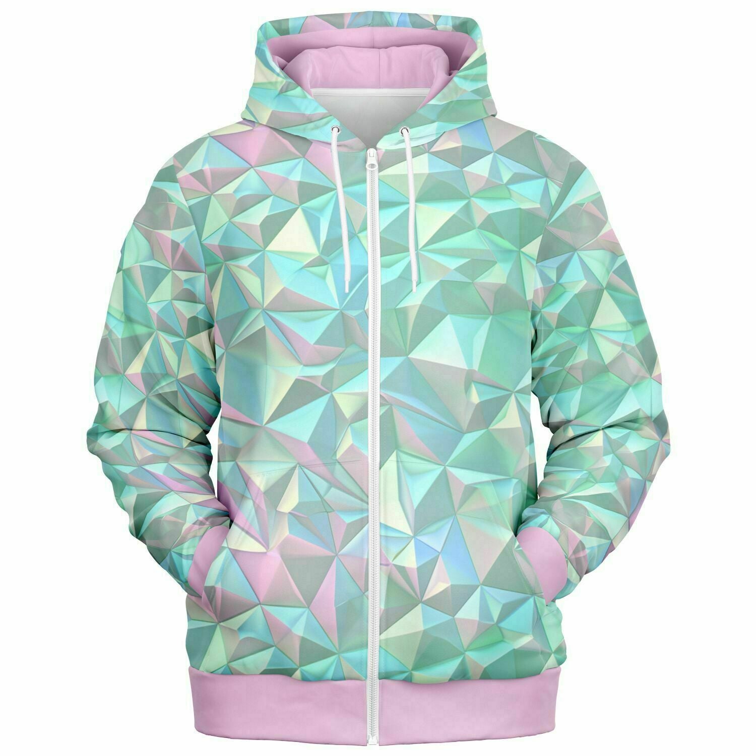 Prismatic Emerald Zip-Up Hoodie