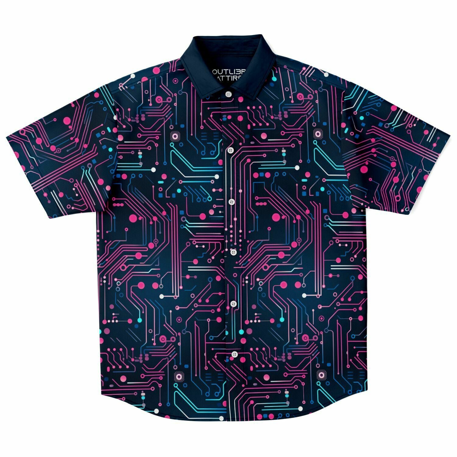 Digital (Pink & Navy) Button Down Shirt