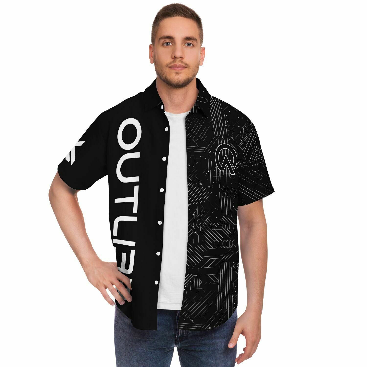 Digital (Black) Button Down Shirt