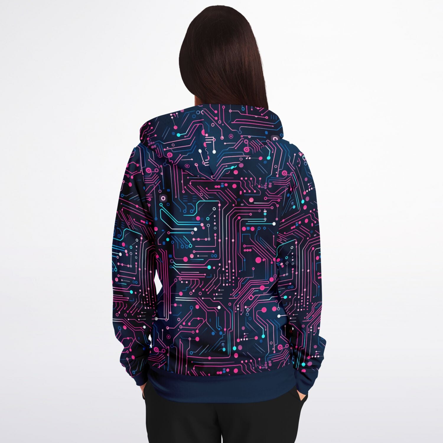 Digital (Pink & Navy) Zip-Up Hoodie