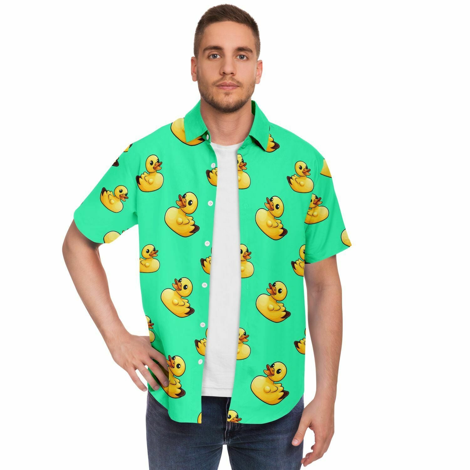 Happy Mother Ducker (Green) Button Down Shirt