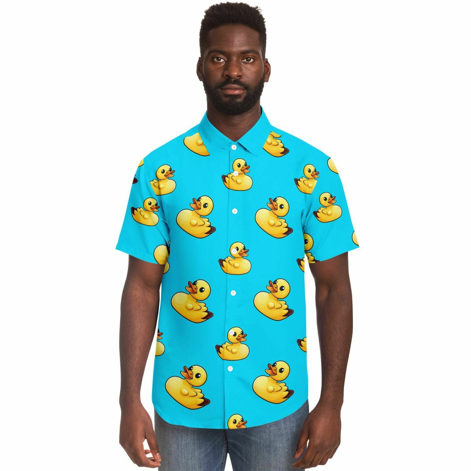 Happy Mother Ducker (Blue) Button Down Shirt