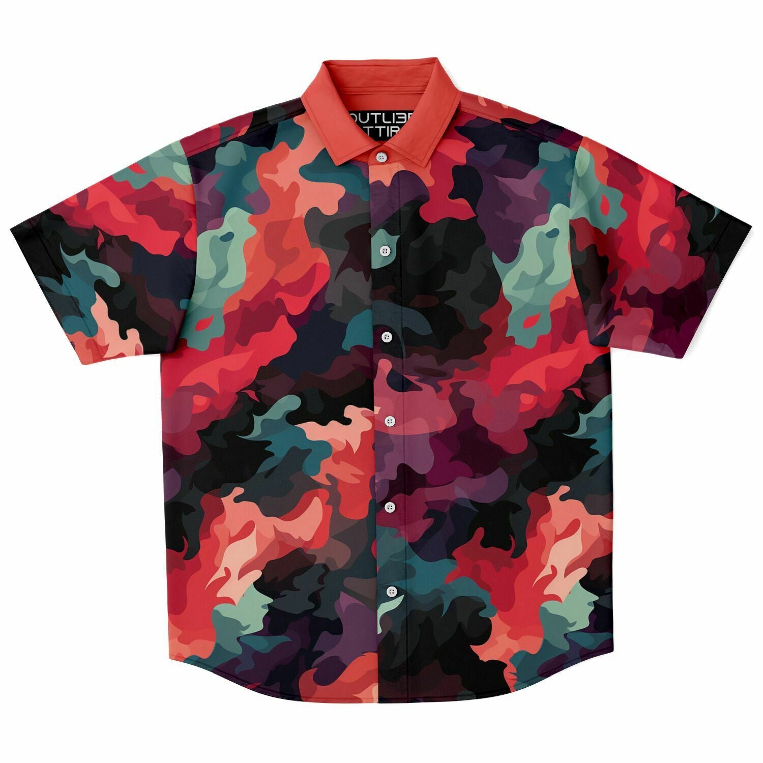 Camo (Red & Green) Button Down Shirt