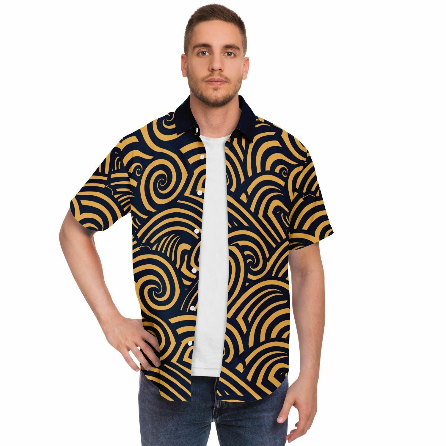 Tribal Waves Button Down Shirt