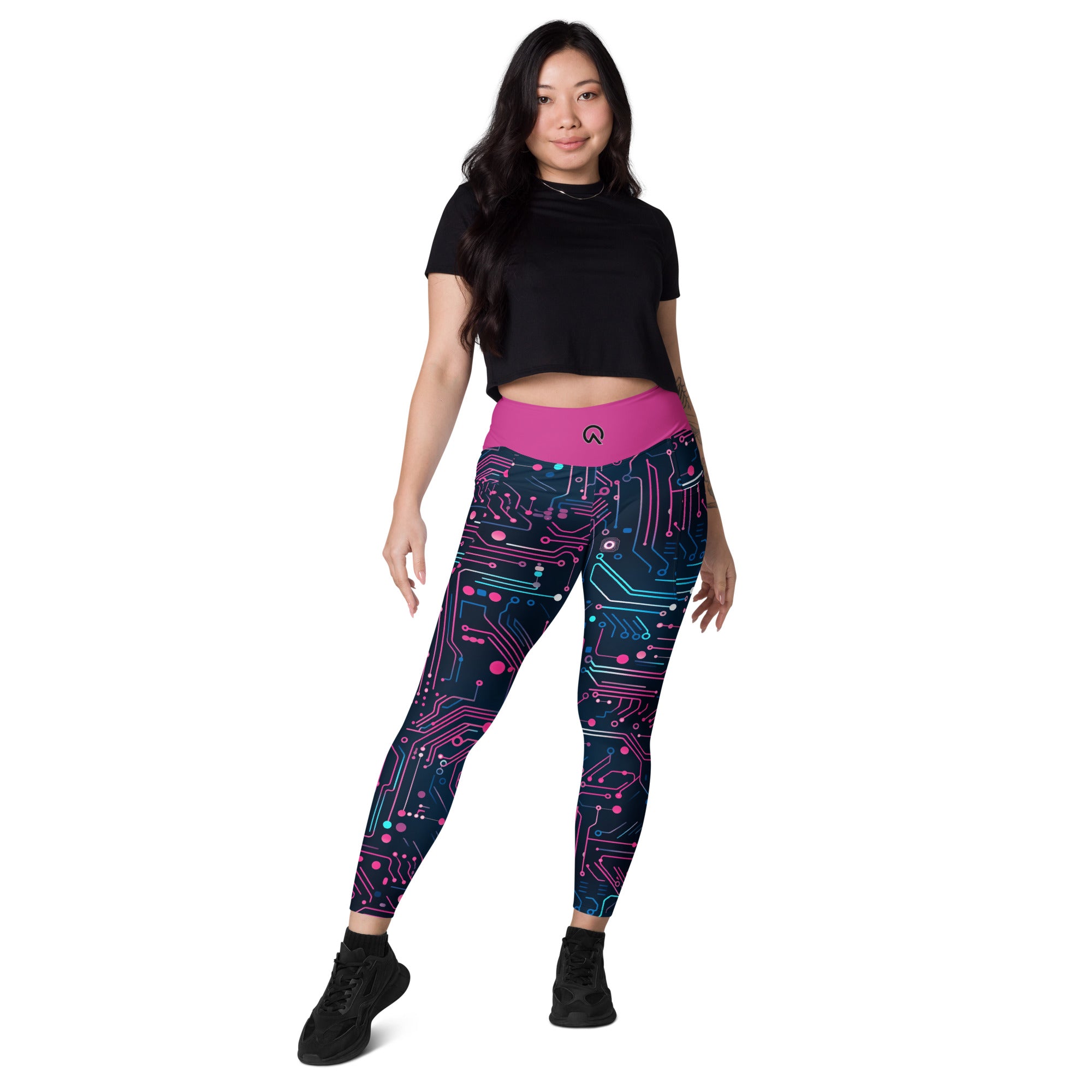 Digital (Pink & Navy) Leggings with pockets