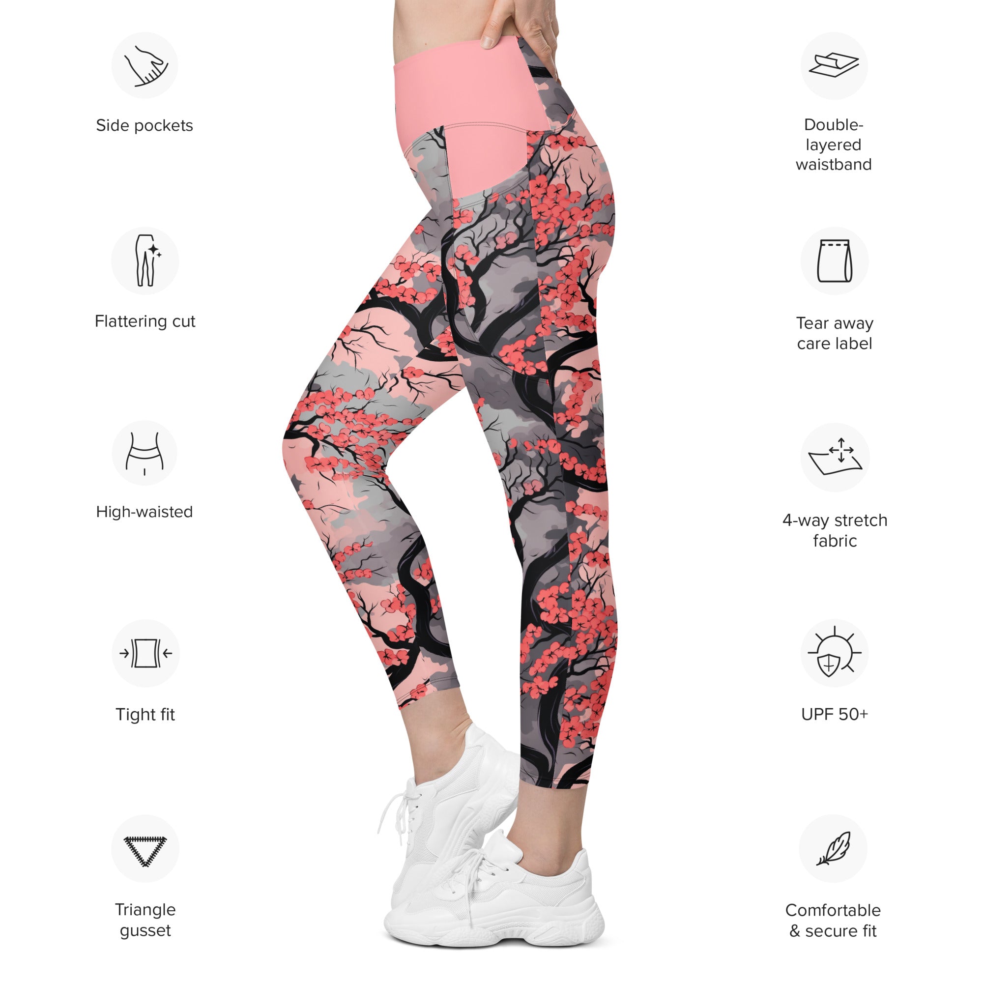 Cherry Blossom Leggings with pockets