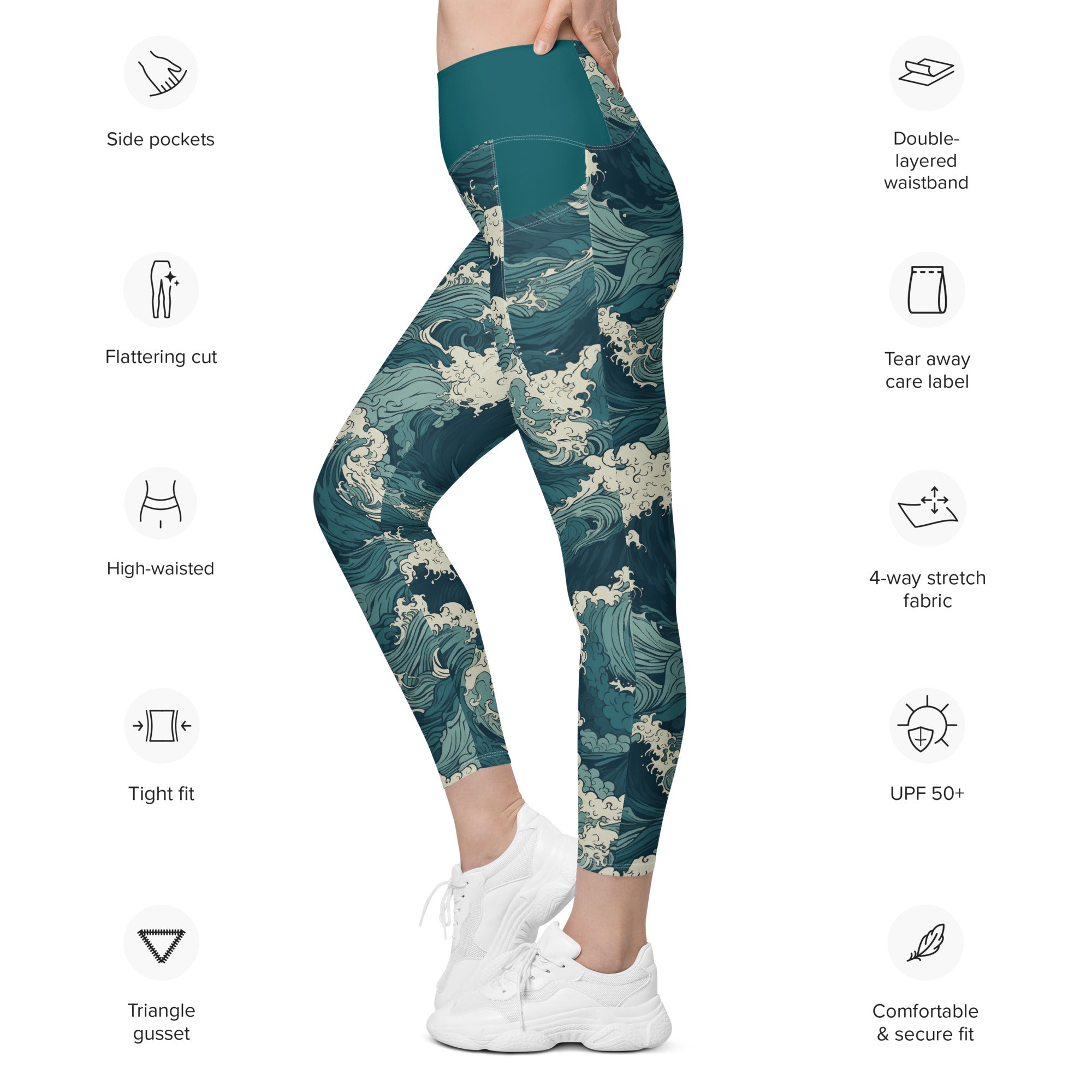 Pacific Waves Leggings with pockets