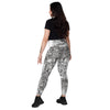 White Digital Leggings with pockets