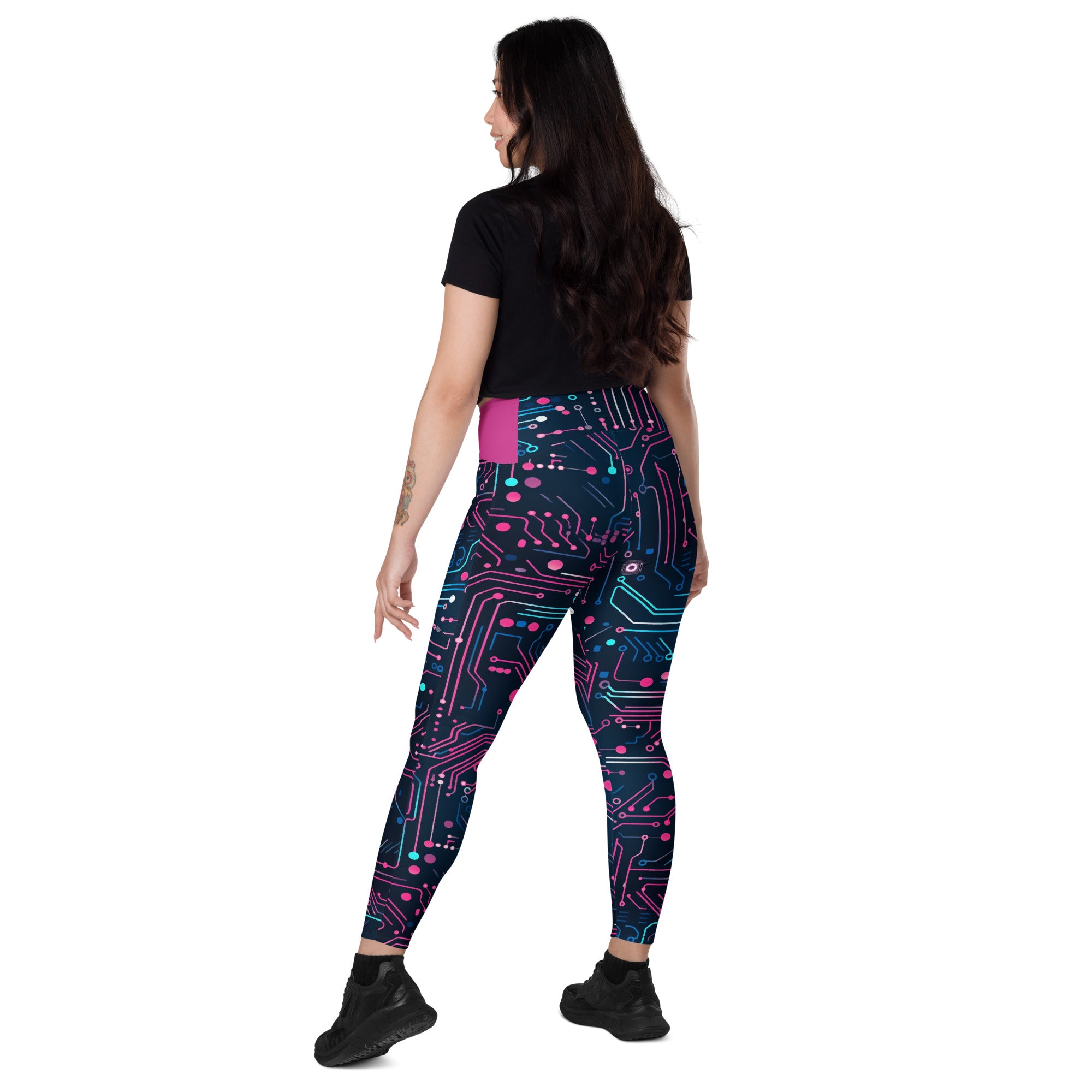 Digital (Pink & Navy) Leggings with pockets