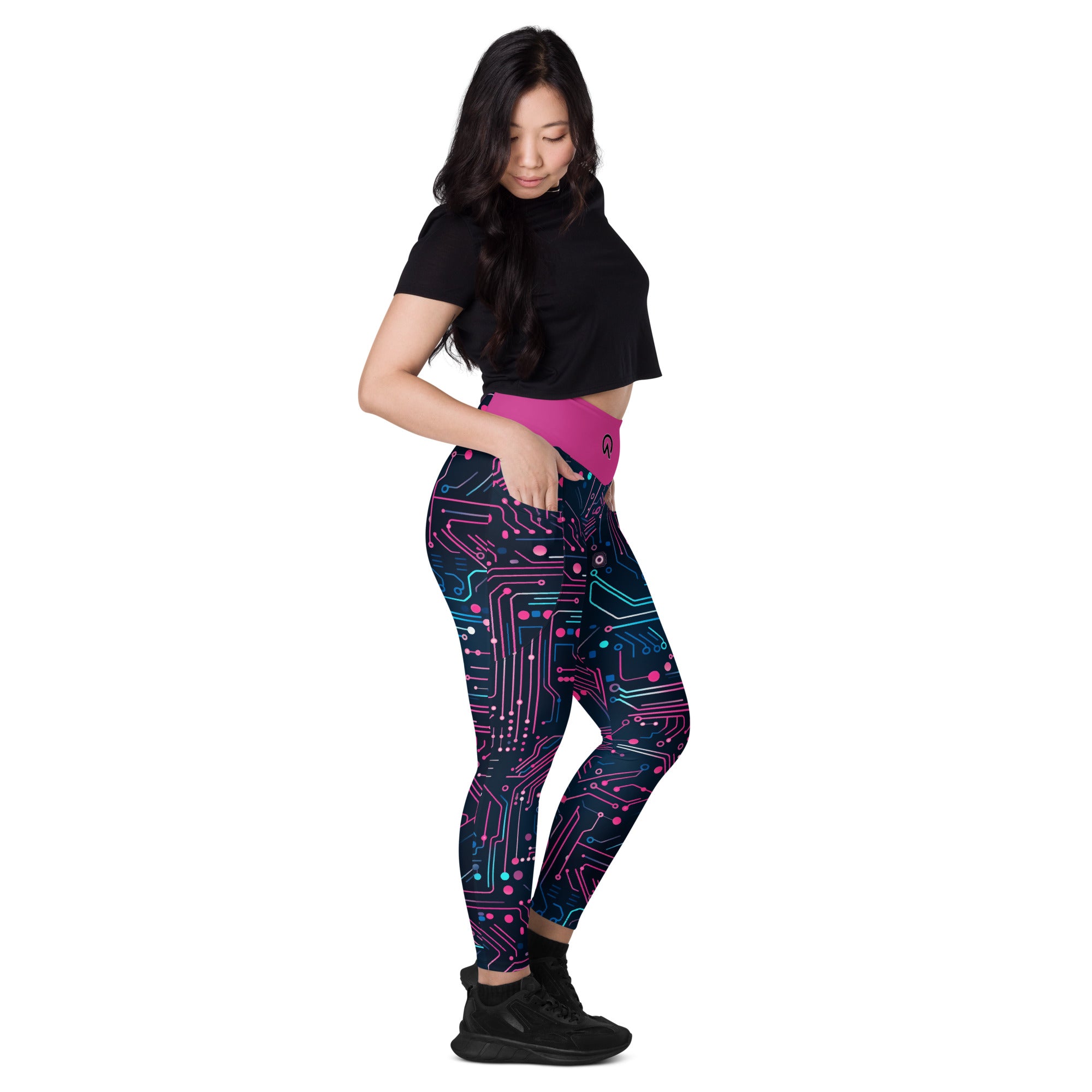 Digital (Pink & Navy) Leggings with pockets