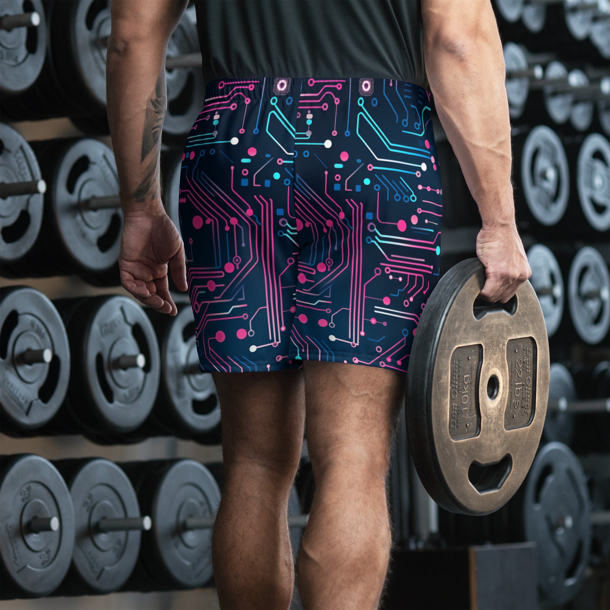 Pink Digital Men's Recycled Athletic Shorts