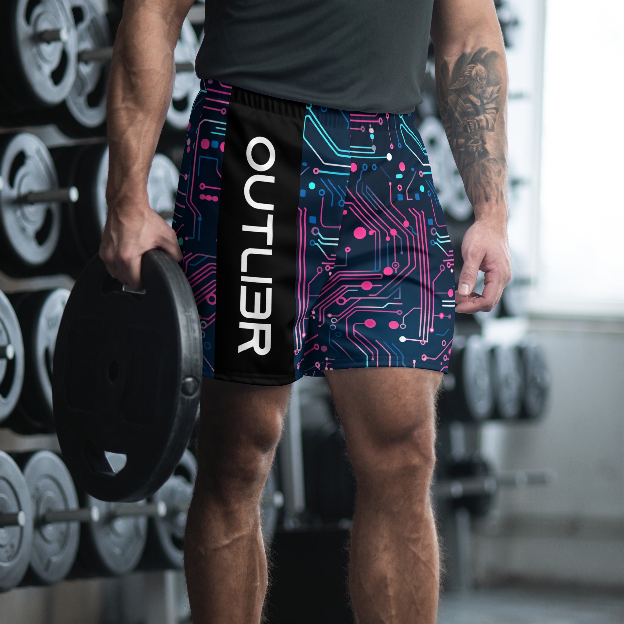 Pink Digital Men's Recycled Athletic Shorts