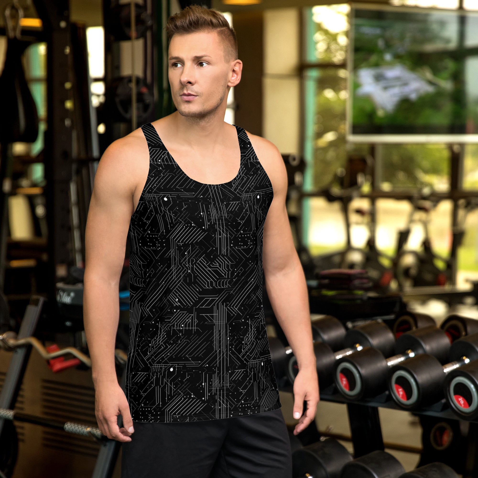 Black Digital Tank Top