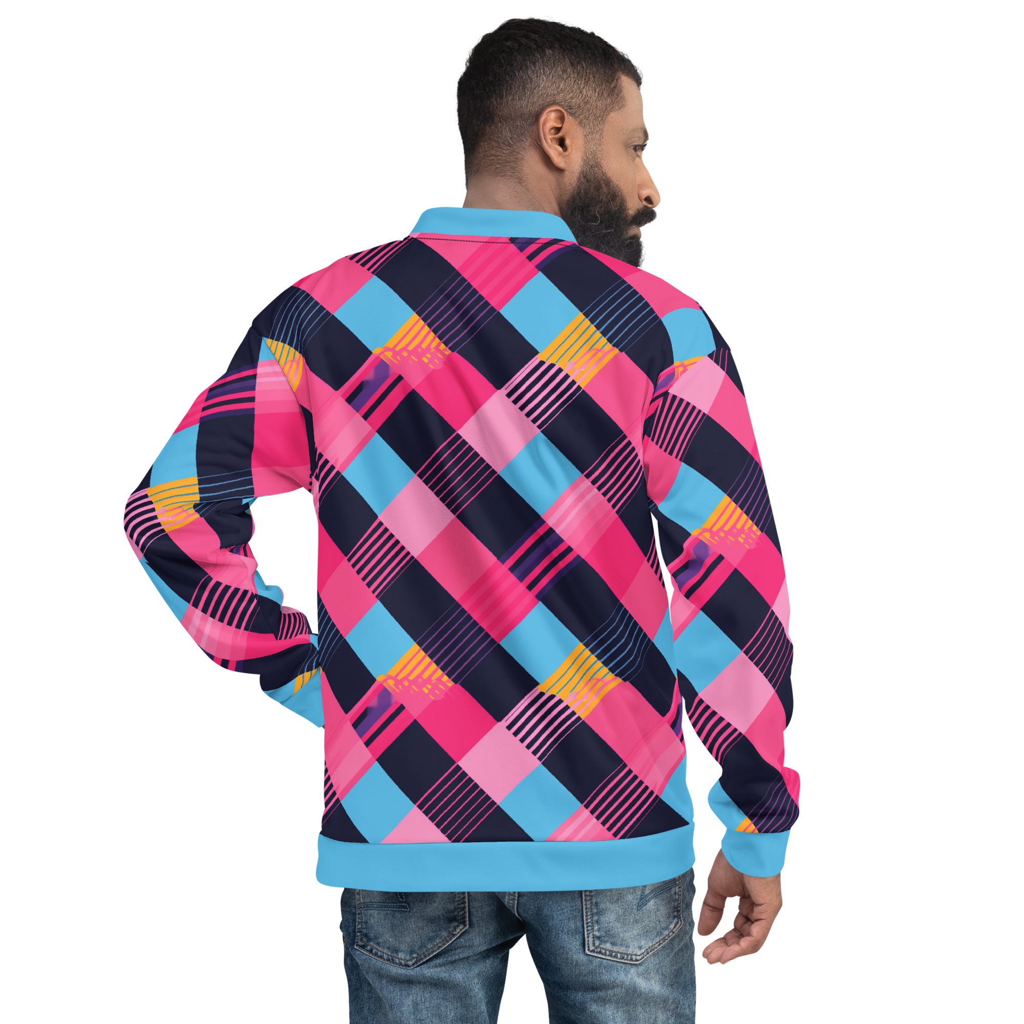 Cotton Candy Plaid Bomber Jacket