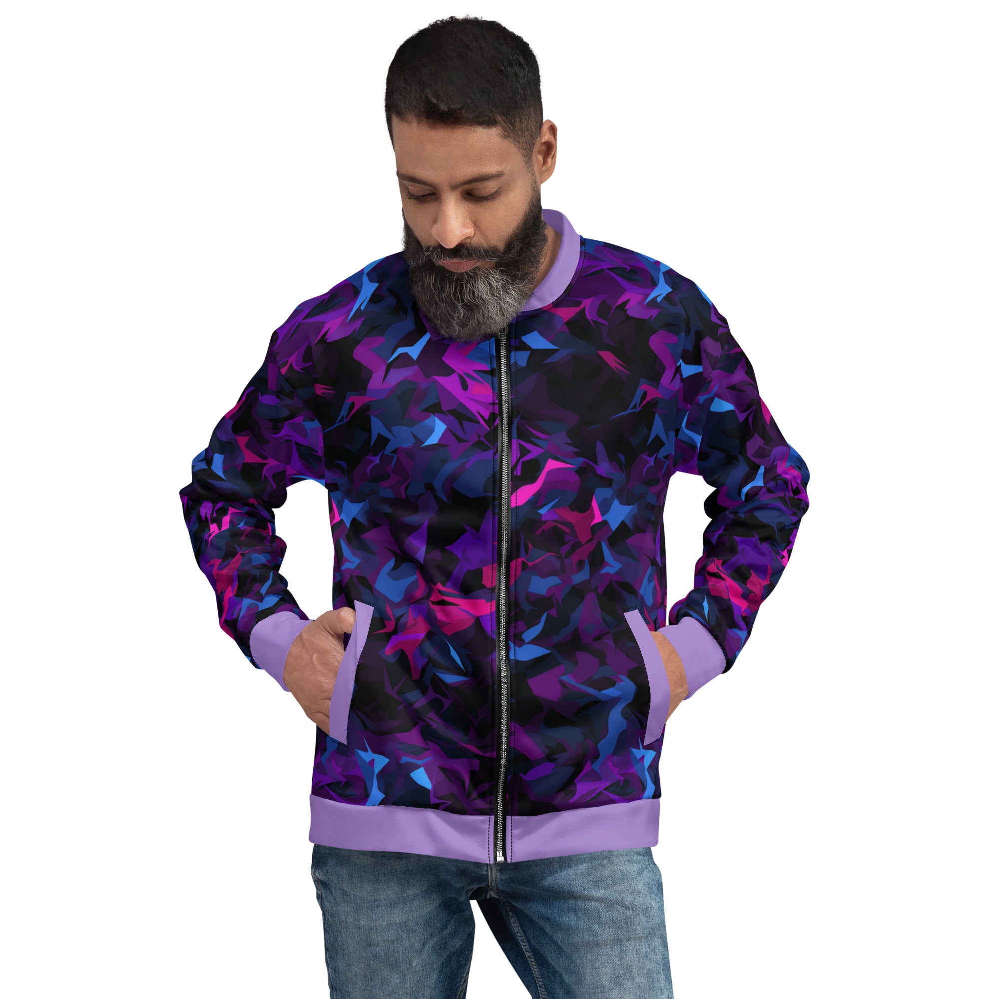 Camo Purple Rain Bomber Jacket