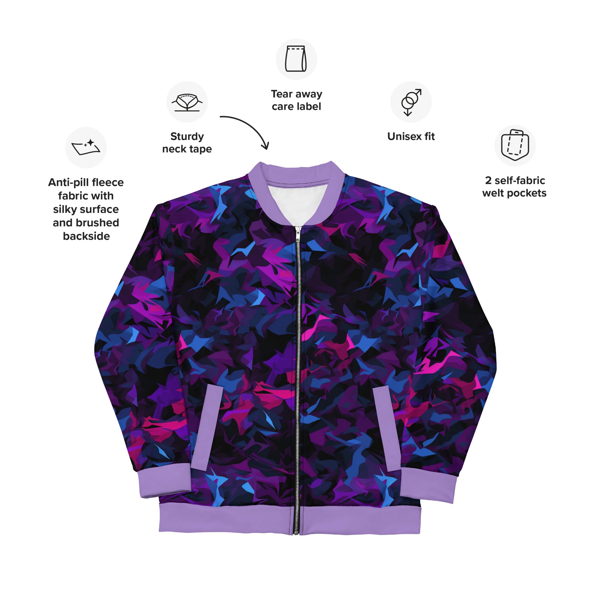 Camo Purple Rain Bomber Jacket