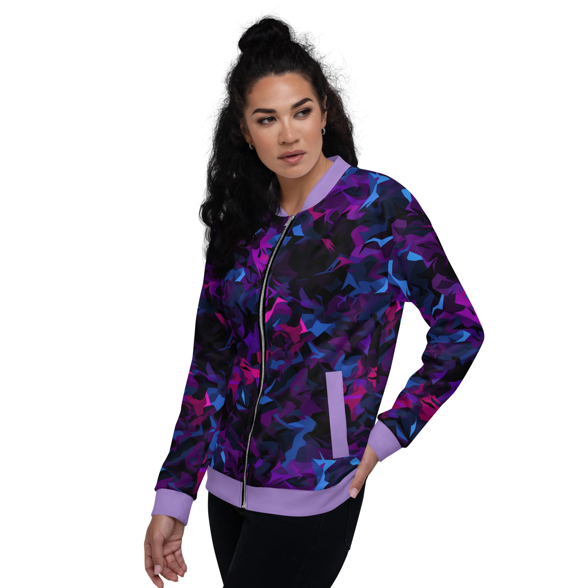 Camo Purple Rain Bomber Jacket