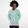 Prismatic Emerald Zip-Up Hoodie