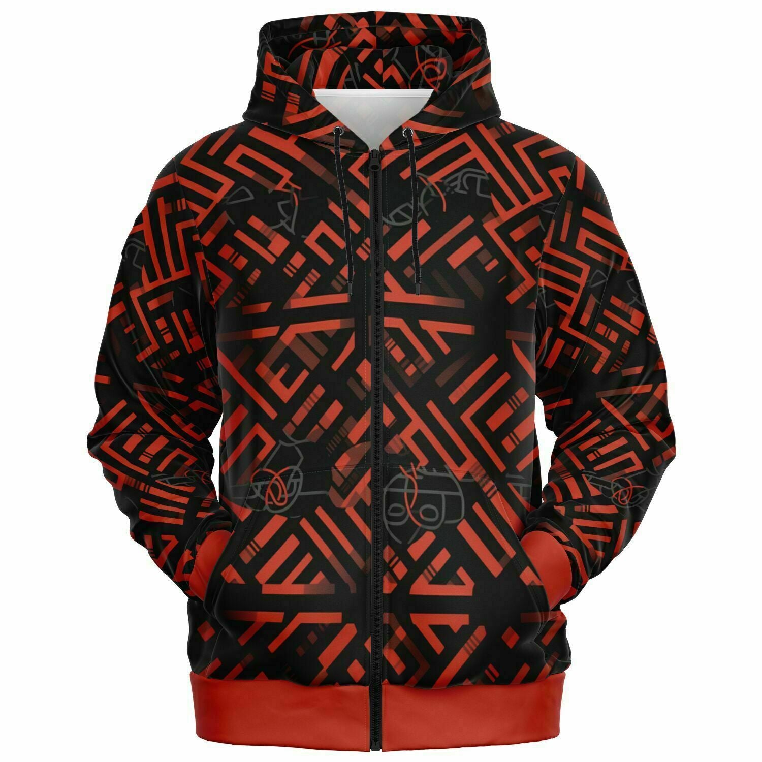 Tribal (Red) Zip-Up Hoodie