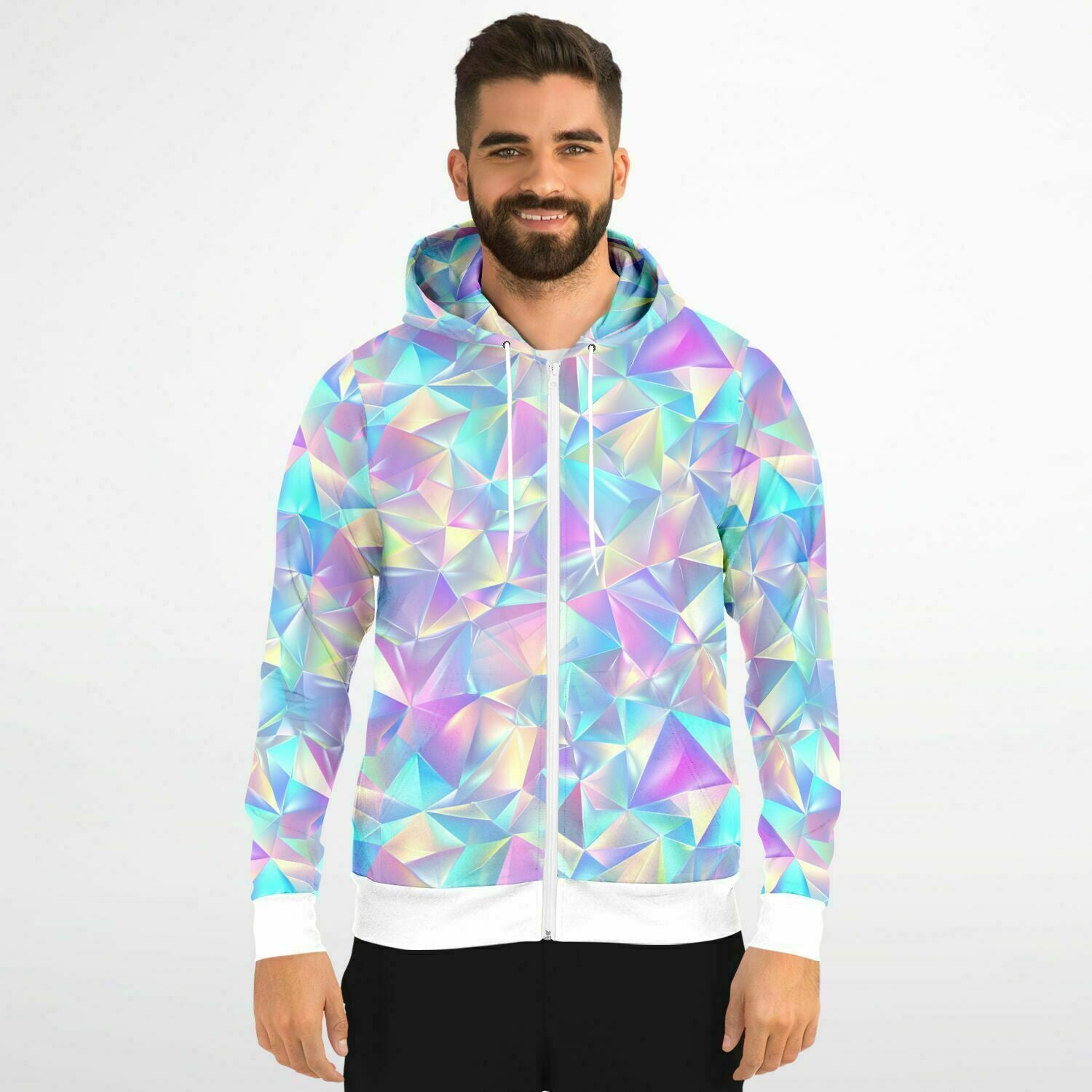 Prismatic Diamond Zip-Up Hoodie