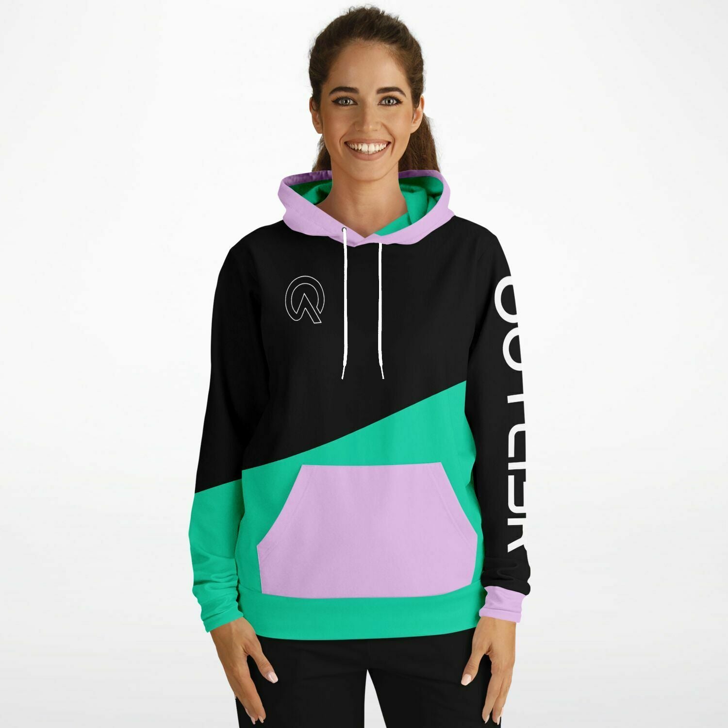 Duo Tone (Mint & Pink)  Pullover Hoodie