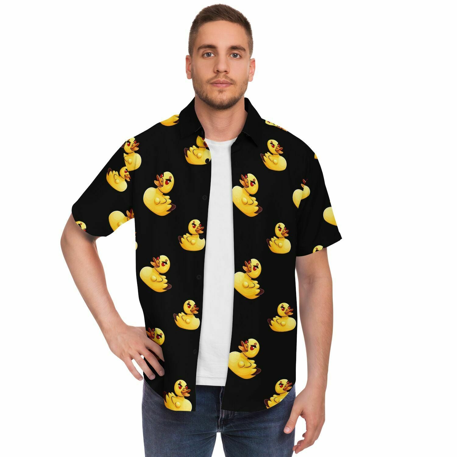 Angry Mother Ducker (Black) Button Down Shirt