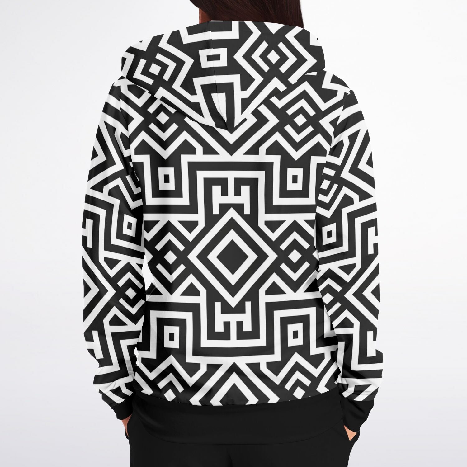 Tribal (White) Zip-Up Hoodie