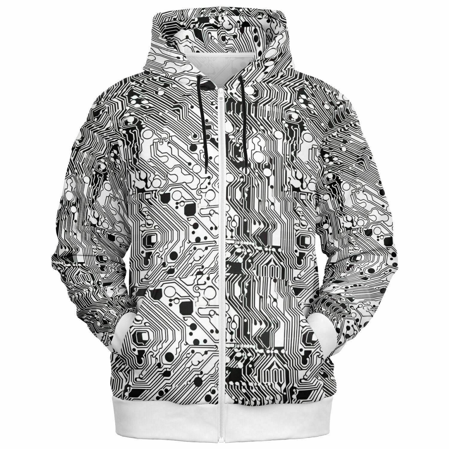 Digital (White) Zip-Up Hoodie