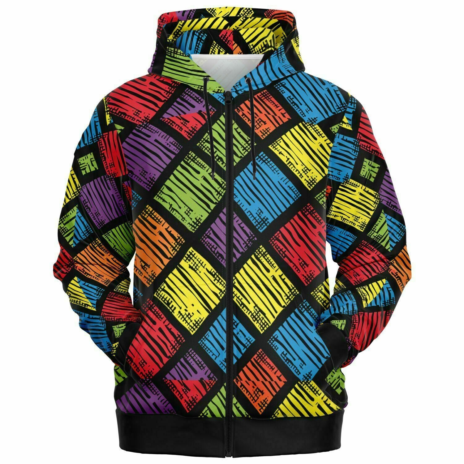 Rubix Plaid Zip-Up Hoodie