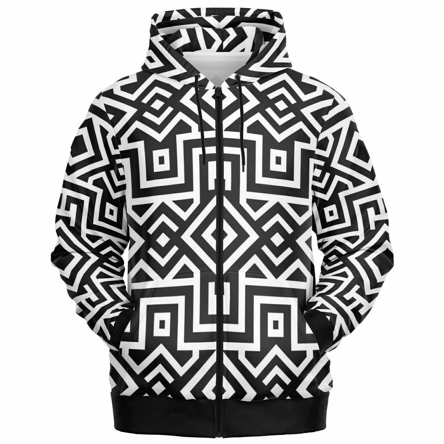 Tribal (White) Zip-Up Hoodie