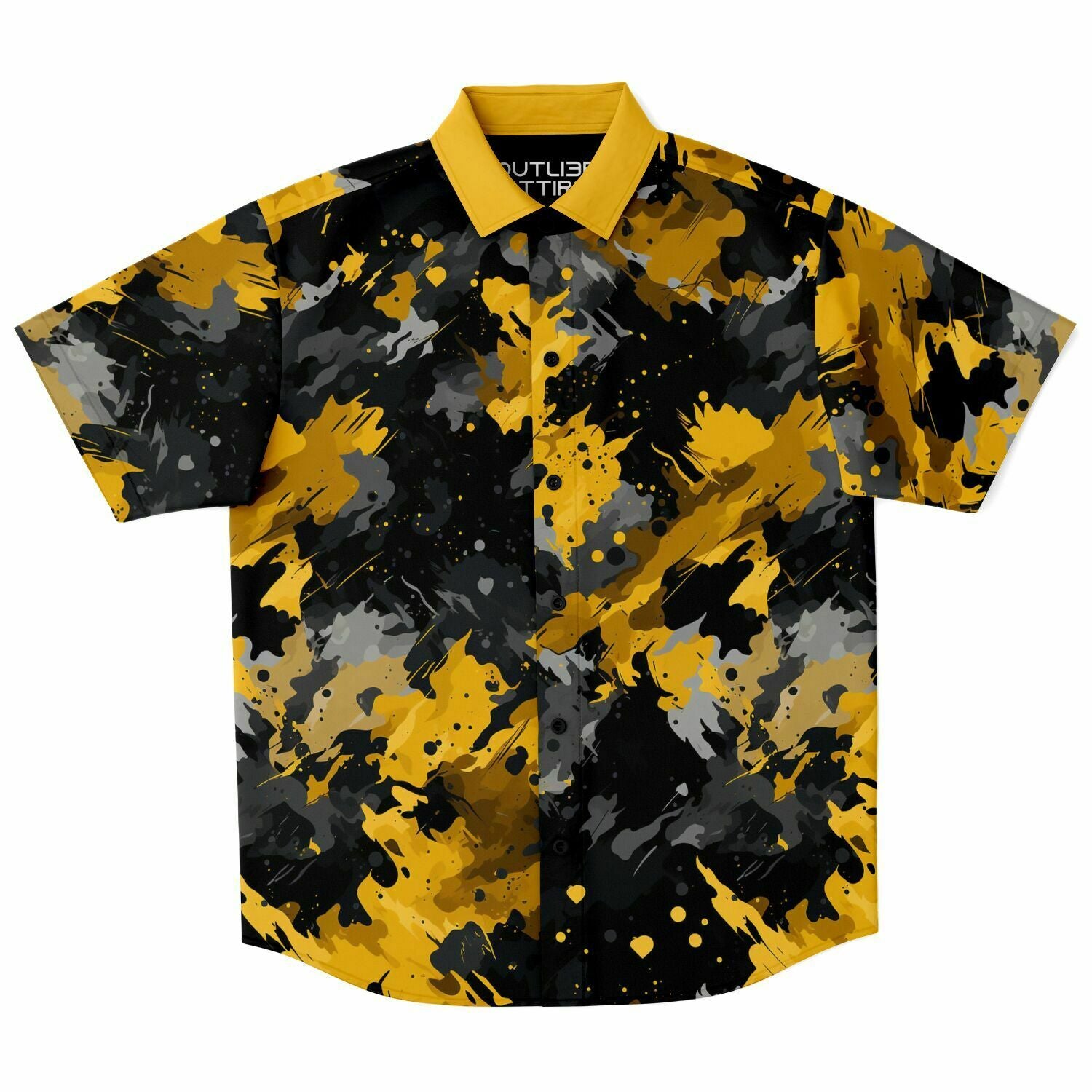 Camo (Black & Yellow) Button Down Shirt