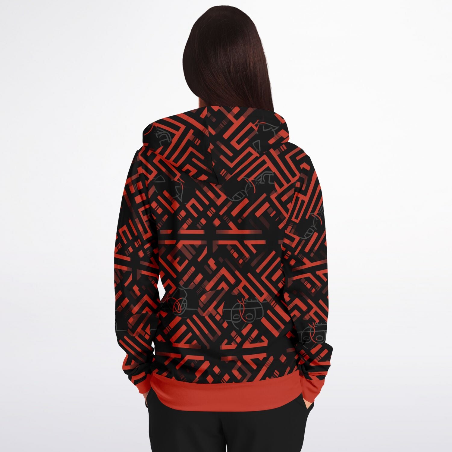 Tribal (Red) Zip-Up Hoodie