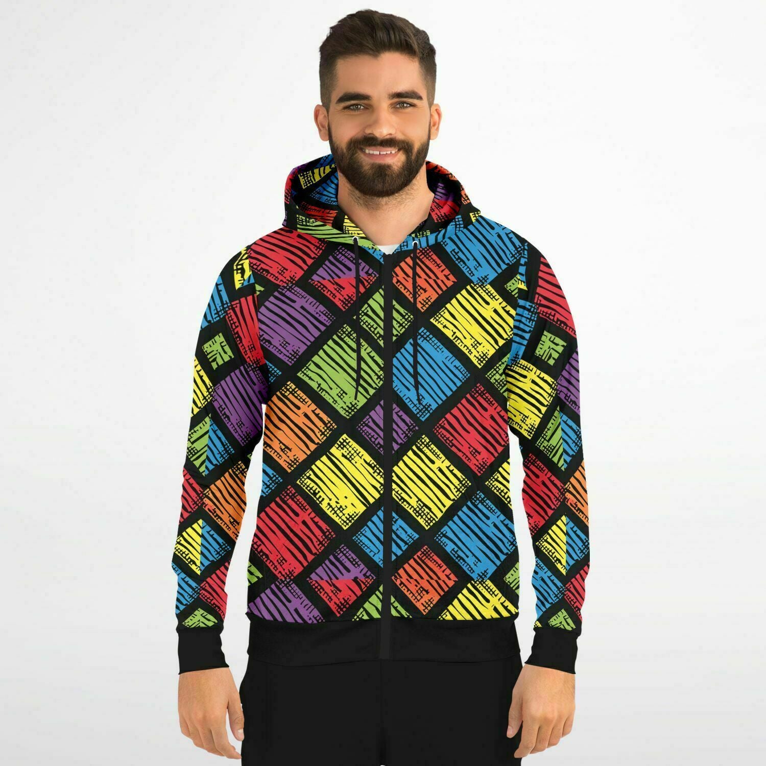 Rubix Plaid Zip-Up Hoodie